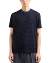 Emporio Armani Asv Jersey T-shirt With Majolica-effect Print In Solid Medium