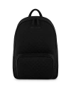 Emporio Armani Nylon Backpack With All-over Jacquard Eagle In Black