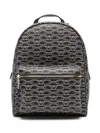 Emporio Armani Coated Faux Leather Logo Print Backpack With Front Pocket
