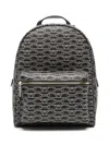 Emporio Armani Coated Faux Leather Logo Print Backpack With Front Pocket