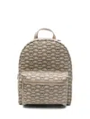 Emporio Armani Mini Monogram-print Backpack In Neutral