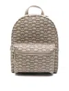 Emporio Armani Logo Print Backpack With Adjustable Straps In Sand