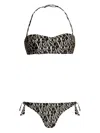 Emporio Armani Allover Logo Bikini Set In Black