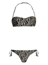 Emporio Armani Allover Logo Bikini Set In Black