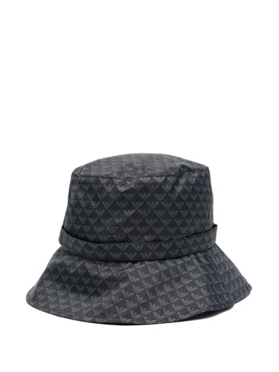 EMPORIO ARMANI EMPORIO ARMANI ALLOVER LOGO BUCKET HAT