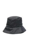 Emporio Armani Logo Print Bucket Hat With Wide Brim In Black