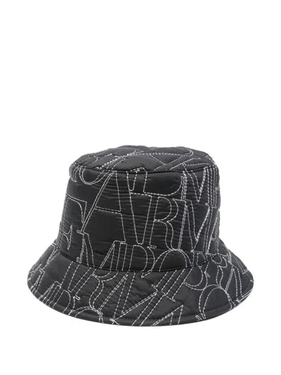 Emporio Armani Allover Logo Bucket Hat In Black