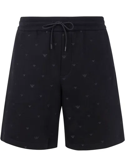 EMPORIO ARMANI EMPORIO ARMANI ALLOVER LOGO COTTON SHORTS