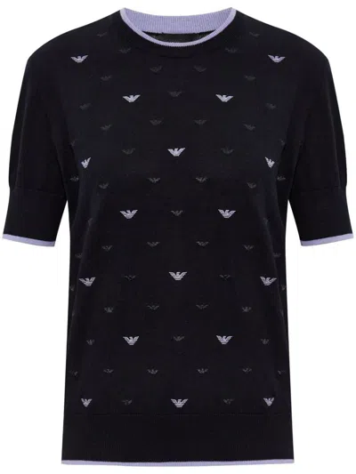 EMPORIO ARMANI EMPORIO ARMANI ALLOVER LOGO COTTON SWEATER