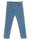 Emporio Armani Allover Logo Denim Jeans In Black