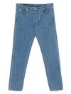 Emporio Armani Allover Logo Denim Jeans In Black