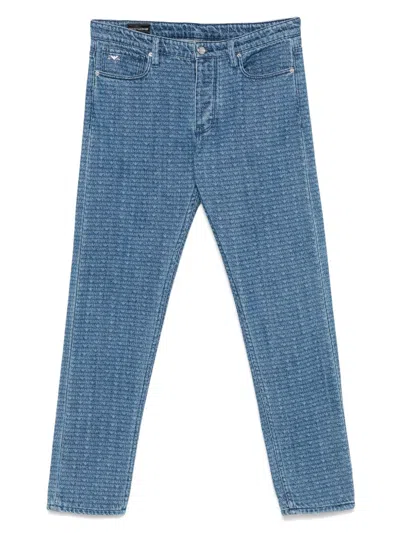 EMPORIO ARMANI EMPORIO ARMANI ALLOVER LOGO DENIM JEANS
