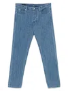 Emporio Armani Allover Logo Denim Jeans In Black