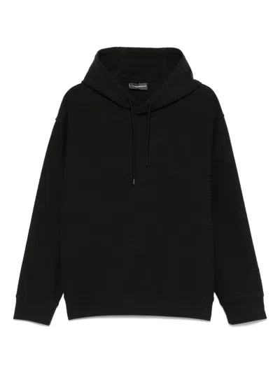 Emporio Armani Allover Logo Hoodie In Black