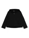 Emporio Armani All Over Logo Hooded Sweatshirt In Black