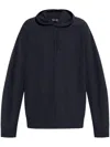 Emporio Armani Men's Allover Logo Hoodie In Blue