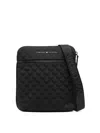 Emporio Armani Logo-jacquard Messenger Bag In Black