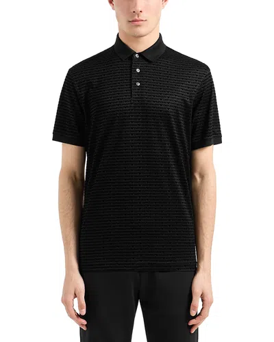EMPORIO ARMANI ALLOVER LOGO POLO SHIRT