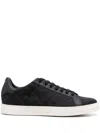 Emporio Armani Logo Printed Lace-up Sneakers In Black