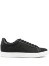 Emporio Armani Nylon Sneakers With Jacquard All-over Eagle In Black