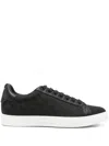 Emporio Armani Nylon Sneakers With Jacquard All-over Eagle In Black