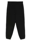 Emporio Armani Logo Print Textured Fabric Sweatpants In Black