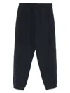 Emporio Armani Logo Print Textured Fabric Sweatpants In Blue