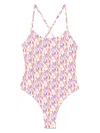 Emporio Armani Logo Print Swimsuit Adjustable Straps