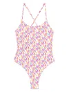 Emporio Armani Logo Print Swimsuit Adjustable Straps