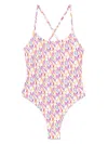 Emporio Armani Logo Print Swimsuit Adjustable Straps
