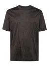 Emporio Armani Allover Logo T-shirt In Brown