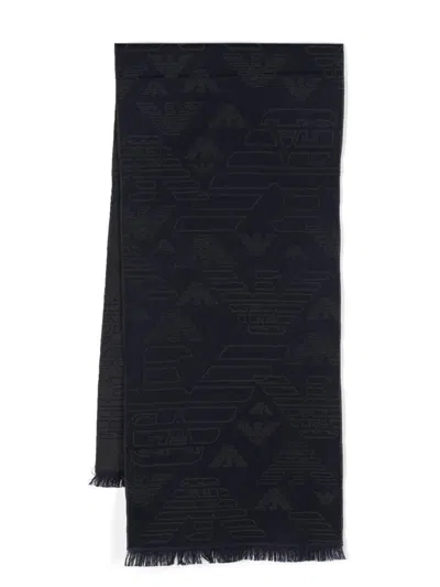 Emporio Armani Allover Logo Wool Scarf