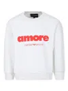 Emporio Armani Ivory Sweatshirt For Kids With Love Writing In White