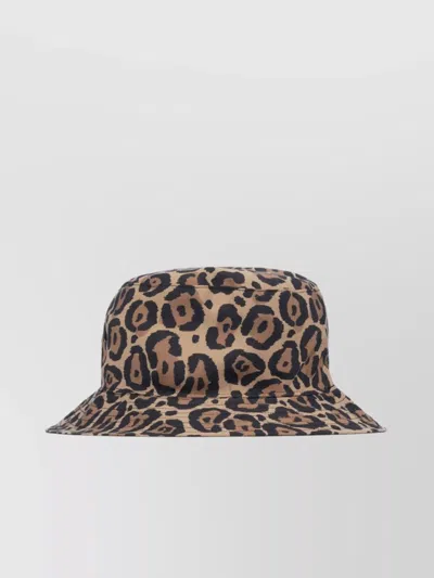 Emporio Armani Animal Print Reversible Wide Brim Hat In Black