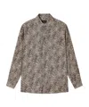 Emporio Armani Fluid-fabric Shirt With Animal Print In Gray