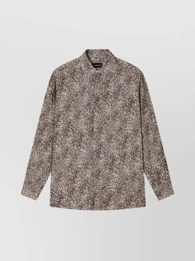 EMPORIO ARMANI ANIMAL PRINT WOOL BLEND SHIRT