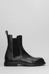 EMPORIO ARMANI ANKLE BOOTS IN BLACK LEATHER