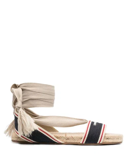 Emporio Armani Ankle-tie Sandals In Multi