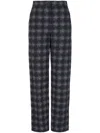 Emporio Armani Tweed Straight-leg Trousers In Navy