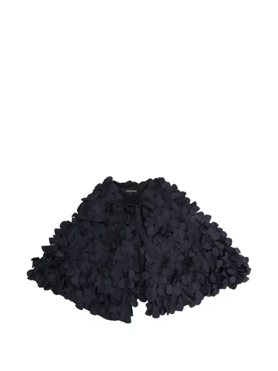 Pre-owned Emporio Armani Appliqué Bow Cape In Blue