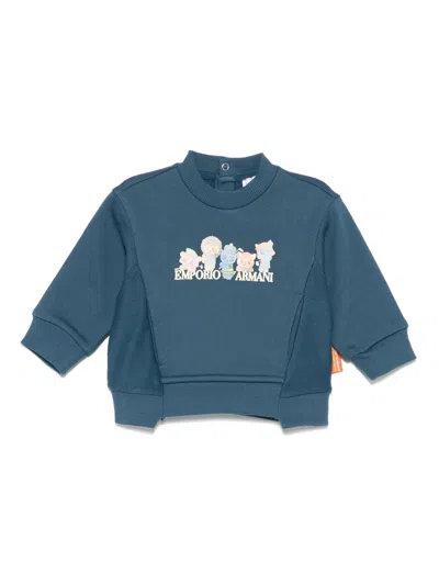 Emporio Armani Babies' Appliqué-detail Sweatshirt In Blue