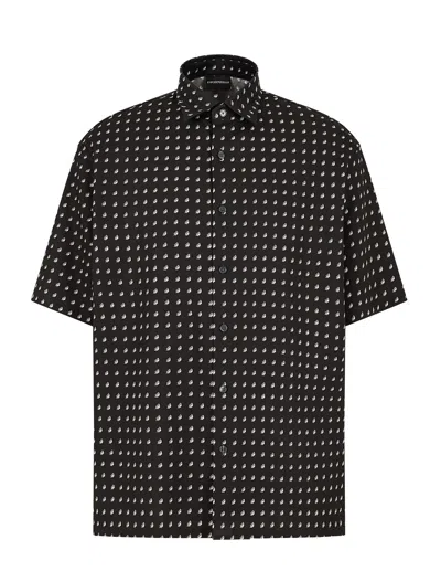 Emporio Armani Logo Polo Shirt In Black