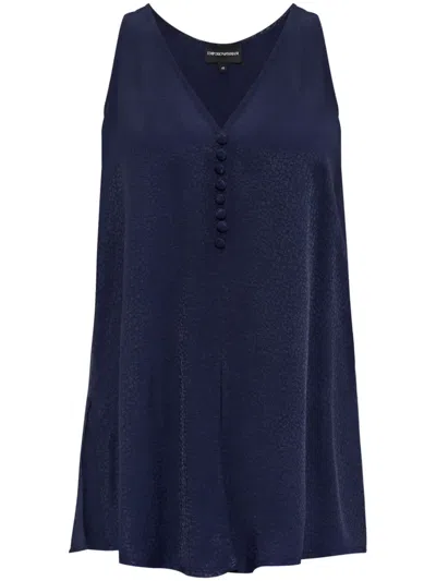 Emporio Armani Armure Blouse In Blue