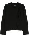 Emporio Armani Armure Crepe Wrap Jacket In Black