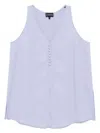 Emporio Armani Jacquard Sustainable Viscose Top In Blue