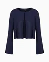 Emporio Armani Armure Viscose Blouse In Navy Blue