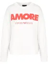 Emporio Armani Asv Amore Sweatshirt In White