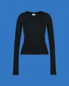 Emporio Armani Asv Black Blue Capsule Collection Organic-wool Jumper With Cut-out On The Back In Black