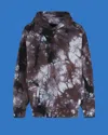 Emporio Armani Asv Black Blue Capsule Collection Oversize Organic-jersey Hooded Tie-dye Print Sweatshirt In Patterned