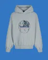 Emporio Armani Asv Black Blue Capsule Collection Slogan Oversize Hooded Sweatshirt In Organic Jersey In Grey